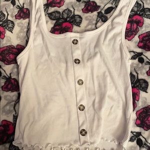 white tank top with buttons